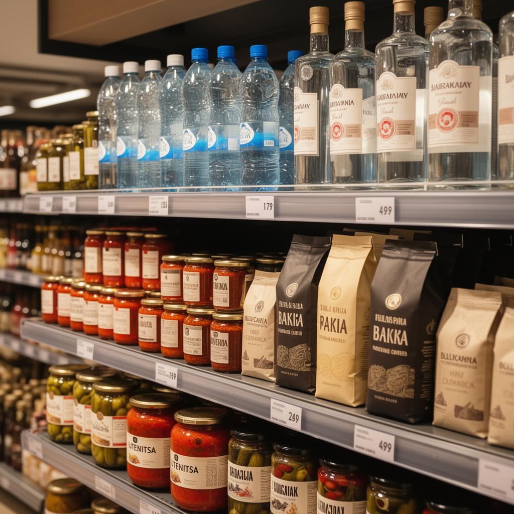 Regal mit Balkan-Produkten